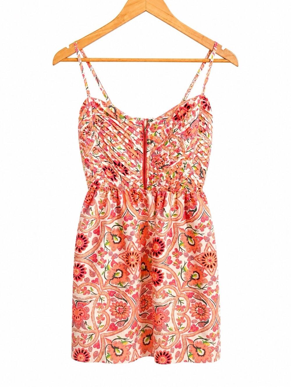 Roxy Surf Beachy Strappy Dress Floral Large Neon Medium EUC